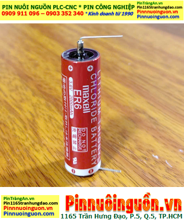 Maxell ER6 (chân thép hàn); Pin nuôi nguồn PLC Maxell ER6 3.6v AA 2000mAh Lithium Thionyl Chloride