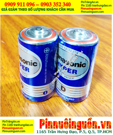 Panasonic R20UT/2S; Pin D 1.5v Panasonic R20UT/2S Hyper chính hãng, Xuất xứ Indonesia (Gói 2viên)