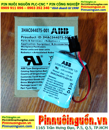 ABB Robots 3HAC044075-001/01; Pin nuôi nguồn ABB Robots 3HAC044075-001/01 lithium 7.2v_Xuất xứ Pháp