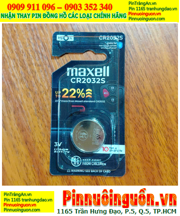 Maxell CR2032S, Pin 3v lithium Maxell CR2032S chính hãng (MẪU PRO ĐEN - vỉ 01viên)