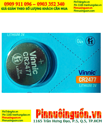 Vinnic CR2477, Pin đồng xu 3v Lithium Vinnic CR2477 (24mmx7.7mm) chính hãng