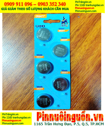 COMBO 01vỉ=5viên Pin 3v  Lithium Vinnic CR2477 chính hãng _Giá chỉ 179.000đ/ Vỉ 5viên