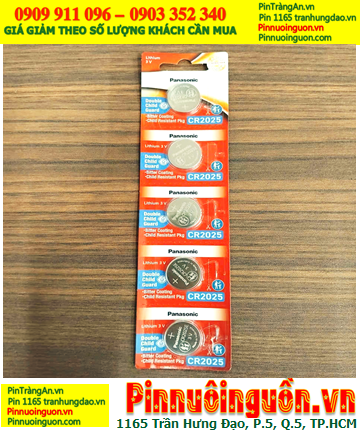 COMBO 01vỉ=5viên Pin 3v lithium Panasonic CR2025 chính hãng, Giá 58.000/vỉ 5viên
