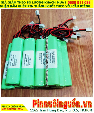 Pin đèn Exit thoát hiểm 4.8v AA900mAh; Pin đèn sự cố khẩn cấp 4.8v AA900mAh; Pin sạc NiMh NiCd 4.8v AA900mAh