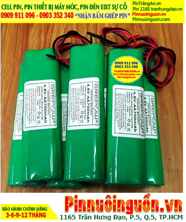 Pin đèn Exit thoát hiểm 4.8v AA700mAh; Pin đèn sự cố khẩn cấp 4.8v AA700mAh; Pin sạc NiMh NiCd 4.8v AA700mAh