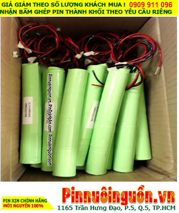 Pin đèn Exit thoát hiểm 4.8v C2500mAh; Pin đèn sự cố khẩn cấp 4.8v C2500mAh; Pin sạc NiMh NiCd 4.8v C2500mAh