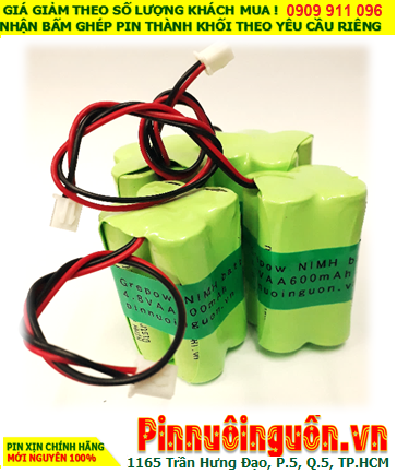 Pin đèn Exit thoát hiểm 4.8v AA600mAh; Pin đèn sự cố khẩn cấp 4.8v AA600mAh; Pin sạc NiMh NiCd 4.8v AA600mAh