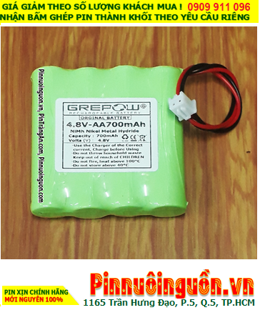Pin đèn Exit thoát hiểm 4.8v AA700mAh; Pin đèn sự cố khẩn cấp 4.8v AA700mAh; Pin sạc NiMh NiCd 4.8v AA700mAh