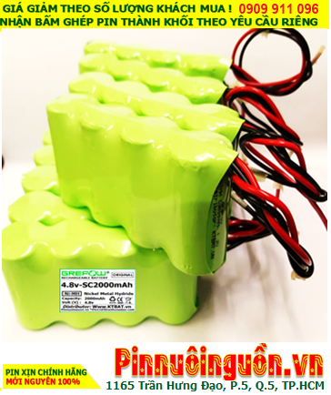 Pin đèn Exit thoát hiểm 4.8v SC2000mAh; Pin đèn sự cố khẩn cấp 4.8v SC2000mAh; Pin sạc 4.8v SC2000mAh