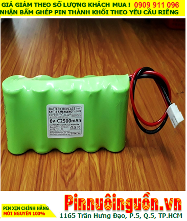 Pin đèn Exit 6V-C2500mAh, Pin đèn khẩn cấp 6V-C2500mAh, Pin đèn thoát hiểm 6V-C2500mAh| Bảo hành 1 năm - Có sẳn hàng