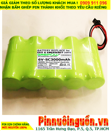 Pin đèn Exit thoát hiểm 6v SC3400mAh; Pin đèn khẩn cấp 6v SC3400mAh; Pin đèn sự cố 6v SC3400mAh; Pin sạc NiMh 6v SC3400mAh