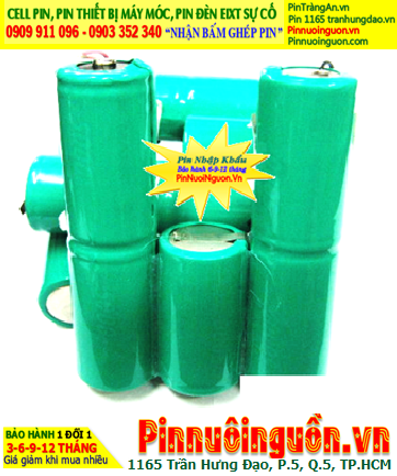Pin đèn Exit thoát hiểm 6v D1000mAh; Pin đèn khẩn cấp 6v D1000mAh; Pin đèn sự cố 6v D1000mAh; Pin sạc NiMh 6v D1000mAh