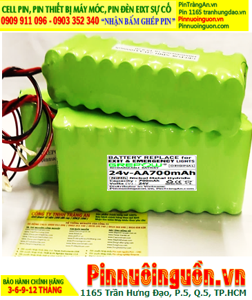 Pin đèn Exit 24V-AA700mAh, Pin đèn thoát hiểm 24V-AA700mAh, Pin đèn khẩn cấp 24V-AA700mAh| Bảo hành 1 năm-Hàng có sẳn