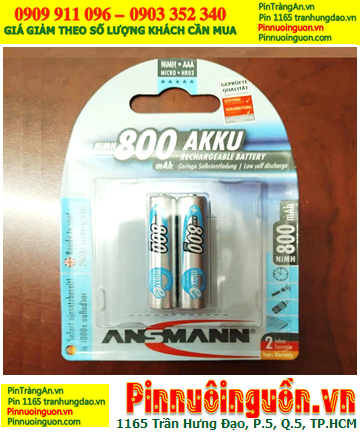 Ansman AAA800mAh, Pin sạc AAA 1.2v Ansman AAA800mAh Mignon chính hãng (Vỉ 2 viên)