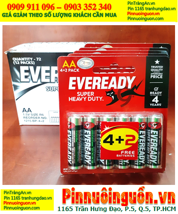 COMBO 01 hộp (12vỉ=72viên), Loại vỉ 06 viên) Pin AA 1.5v Eveready 1215-BP6  _Giá 408.000/Hộp72viên