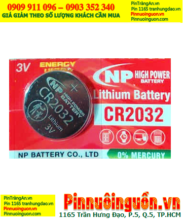 NP CR2032; Pin đồng xu 3v lithium NP CR2032 (20mm x 3.2mm) chính hãng