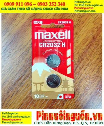 Maxell CR2032, Pin 3v Lithium Maxell CR2032 chính hãng (Loại vỉ 2viên)