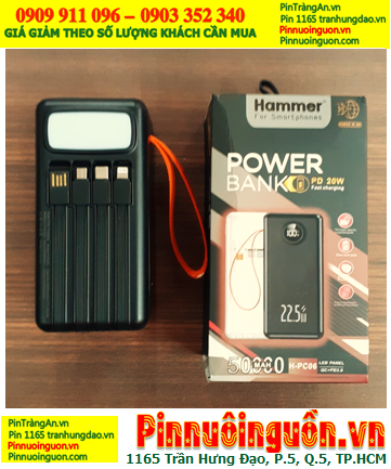 HAMMER H-PC06, Pin sạc dự phòng HAMMER H-PC05 (sạc nhanh, 50 000mAh, màn hình) chính hãng