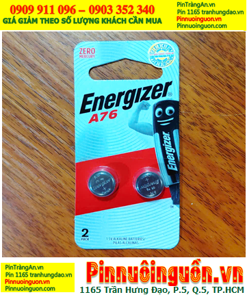 Pin A76-LR44; Pin 1.5v Alkaline Energizer A76-LR44-AG13 chính hãng (Loại Vỉ 2viên)
