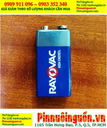 Rayovac 6LF22 Pin 6LR61 /6LP3146, Pin 9v Alkaline Rayovac 6LF22, 6LR61, 522-BP1 High Energy, Xuất xứ Malaysia