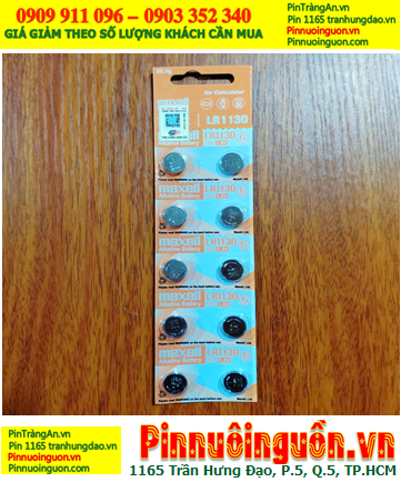 COMBO 01vỉ=10viên Pin Maxell LR1130 AG10 189 Alkaline 1.5v chính hãng _Giá 49.000đ/ Vỉ 10viên