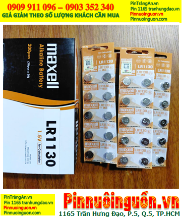 COMBO mua 01hộp (20vỉ=200viên) Maxell LR1130, AG10, 189 chính hãng _Giá chỉ