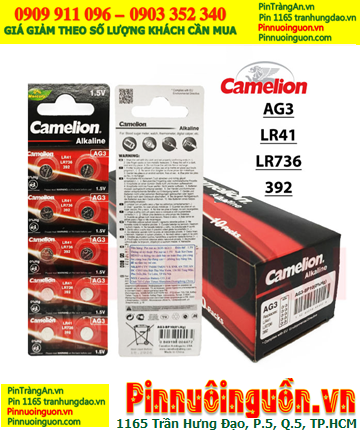 COMBO 1HỘP 100viên Pin Camelion AG3 LR41 Alkaline 1.5v _Giá chỉ 329.000đ/ hộp100viên
