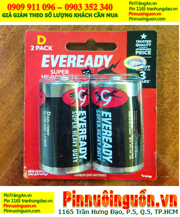 Eveready 1250-BP2; Pin D 1.5v Eveready 1250-BP2  R20P dòng Super Heavy Duty ( Vỉ giấy 02viên)