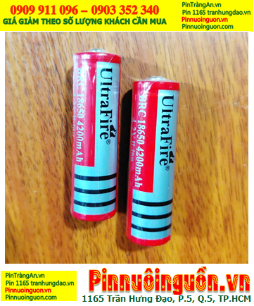 Ultrafire BRC18650-4200mAh, Pin sạc 3.7-4.2v Lithium Li-ion BRC18650-4200mAh đầu lồi sử dụng cho Đèn pin, Quạt