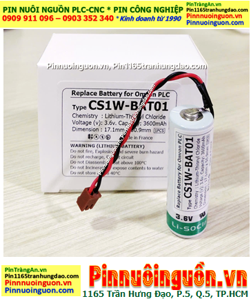 Omron CS1W-BAT01; Pin nuôi nguồn Omron CS1W-BAT01 lithium 3.6v A 3600mAh, Xuất xứ PHÁP