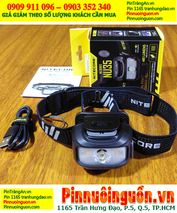 Nitecore NU35, Đèn pin đội đầu Nitecore NU35 XP-G3 S3 (460 lumens, Ánh sáng Trắng-Đỏ-S.O.S và Beacon)