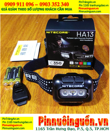 Nitecore HA13, Đèn đội đầu Nitecore HA13 với 350 lumens (Ánh sáng Trắng, 3 modes chiếu sáng) chính hãng