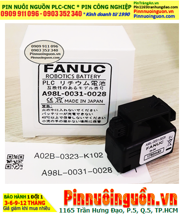 FANUC A98L-0031-0028; Pin nuôi nguồn FANUC A98L-0031-0028 Lithium 3v _Đóng hộp /Xuất xứ NHẬT