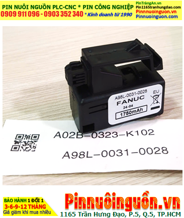 FANUC A02B-0323-K102; Pin nuôi nguồn FANUC A02B-0323-K102 Lithium 3v _Đóng hộp /Xuất xứ NHẬT