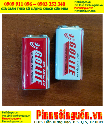 Golite 6F22 _Pin 6F22, Pin vuông 9v Golite 6F22 1604S Heavy Duty chính hãng /Loại gói 01viên