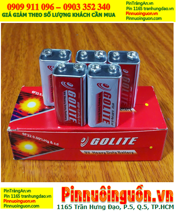 COMBO 01hộp=10viên Pin vuông 9v Golite 6F22 1604S Heavy Duty _Giá chỉ 85.000 /Hộp 10viên