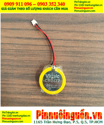 Vinnic CR2477 (Zắc cắm CMOS), Pin đồng xu 3v Lithium Vinnic CR2477 (24mmx7.7mm) chính hãng