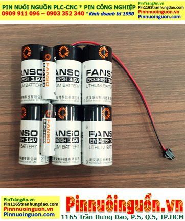 FANSO 6ER34615 (Bộ 6viên & 2 Tụ ion), Pin nuôi nguồn PLC FANSO ER34615 lithium 7.2v-60 000mAh