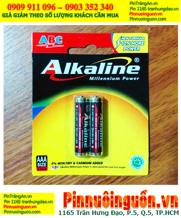 ABC LR03, Pin đũa AAA 1.5v Alkaline ABC LR03 chính hãng (Loại vỉ giấy 2 viên)