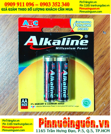Pin ABC LR6 AA 1.5V, Pin tiểu AA 1.5v Alkaline ABC LR6 chính hãng (Loại vỉ giấy 2 viên)