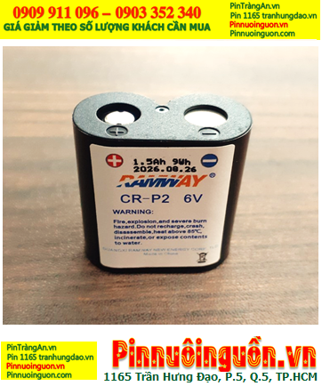 Ramway CR-P2, Pin 6v Lithium Manganese Dioxide (Li-MnO₂) Ramway CR-P2  (2CP4036, DL223, CRP2) chính hãng